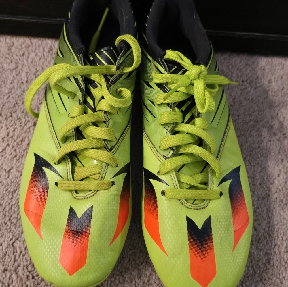 adidas Men's Neon Green and Orange Soccer Cleats